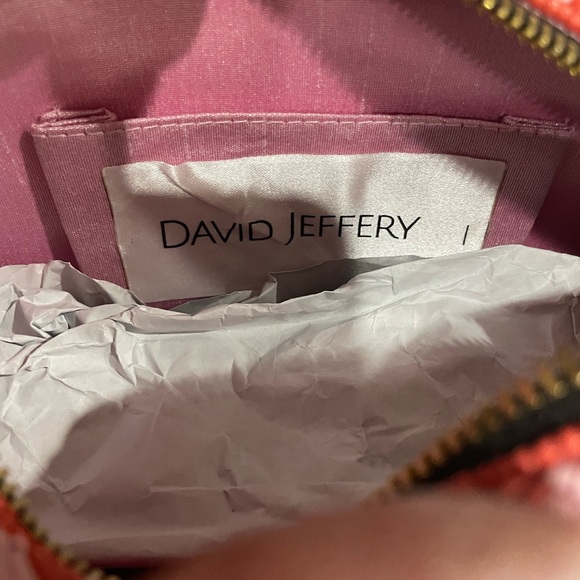 David Jeffery Red and Pink Houndstooth  Beaded Bag Purse - Picture 4 of 4